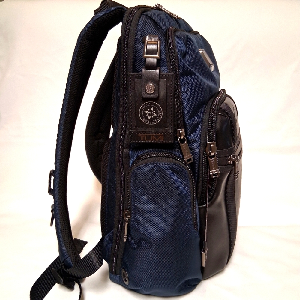 TUMI Alpha Bravo Nellis Black Blue Backpack TCS World Travel - Picture 3 of 12